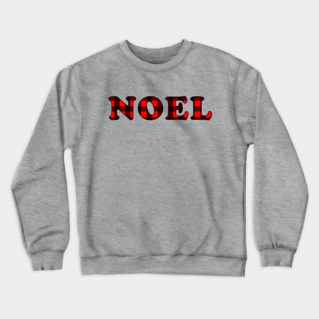 'Noel' Phrase in Buffalo Plaid Crewneck Sweatshirt by bumblefuzzies